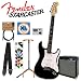 Starcaster by Fender Electric Guitar - Gloss Black - Includes: Guitar Planet Waves cable, Strap, ULT