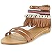 Alpine Swiss Womens Beaded & Studded Fringe Flat Gladiator Sandals