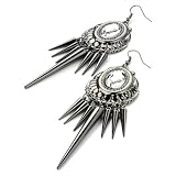 Spike Drop Pierced Fashion Earrings Hematite