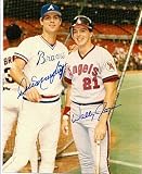 Autographed/Hand Signed 8x10 Photo Wally Joyner And Dale Murphy Atlanta Braves