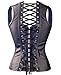 SEXYFROM Spiral Steel Boned PU Faux Leather Steampunk Waist Trainer Corset Bustier