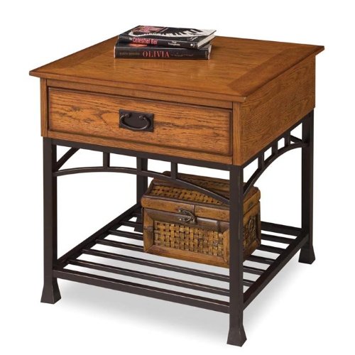 Home Style 5050-20 Modern Craftsman End Table, Distressed Oak Finish Home Style 5050-20 Modern Craftsman End Table, Distressed Oak Finish
