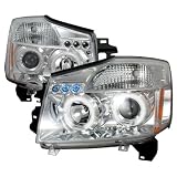 04-07 NISSAN TITAN ARMADA CHROME CLEAR HALO PROJECTOR HEAD LIGHTS by Spec-D Tuning