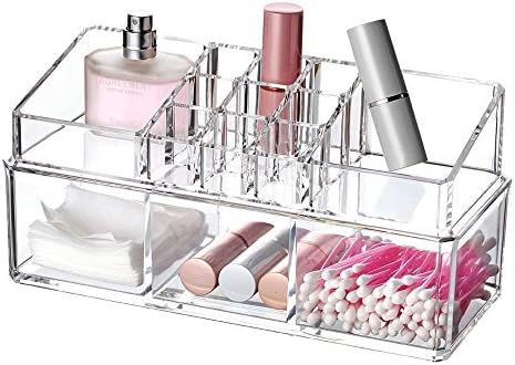 Villette Acrylic Edge Stackable Lipstick Liner Brush Boxes,Clear (One Section)