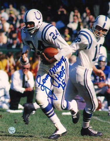 Lenny Moore Signed Baltimore Colts 8x10 Photo - HOF 75