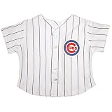 Chicago Cubs White Pinstripe Infant Button Down Replica Jersey by Majestic Athletic