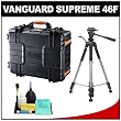 Vanguard Supreme 46F Heavy Duty Waterproof, Airtight & Dustproof Professional Hard Case with Foam Interior + Tripod for Digital SLR Cameras