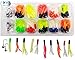 JSHANMEI 110pcs/Lot Soft Lures Jig Head Hooks Set Mixed Color Long Tail Smell Worms Bait Artificial Jigging Lure Lead Head Hook Set With PVC Box