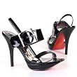 Women's Shoes, Pumps, High Heel, synthetic high-quality leather look, 3907-1V, black, size 6