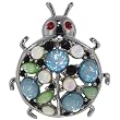 Silver Tone Ladybug Animal Brooches Pin