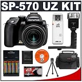cheap Olympus SP-570 UZ 20x Ultra Zoom 10MP Digital Camera + High Power Bounce Flash with Grip + 4 AA Rechargeable Batteries with Charger + Digital Camera Case + Cameta Bonus Accessory Kit