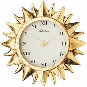 Seth Thomas Sundance Off white Dial Golden Sunburst Resin with Wall Clock