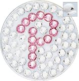 Bella Swarovski Crystal Golf Ball Marker & Hat Clip - Initials Collection - P (Pink)