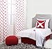 Bacati - Muslin Sports 4 Piece Boys Toddler Bedding Set 100 Percent Cotton Includes Reversible Comforter, Fitted Sheet, Top Sheet, and Pillow Case (4 pc Toddler Bedding Set, Baseball Red/Grey)