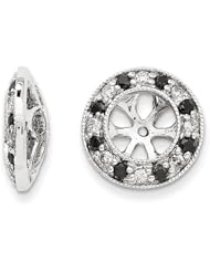 14k White Gold Black and White Diamond Earrings Jackets. Carat Wt- 0.332ct