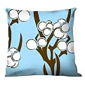 100% Thai Silk Decorative Pillow - Cotton Tree Blue (18 x 18")