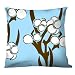 100% Thai Silk Decorative Pillow - Cotton Tree Blue (18 x 18