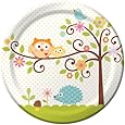 Creative Converting Happi Tree Sweet Baby Round Dinner Plates,8 Count