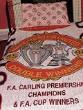 OFFICIAL MANCHESTER UNITED F.C. SINGLE BED DUVET COVER + PILLOW CASE SET VERY RARE VINTAGE DOUBLE WINNERS