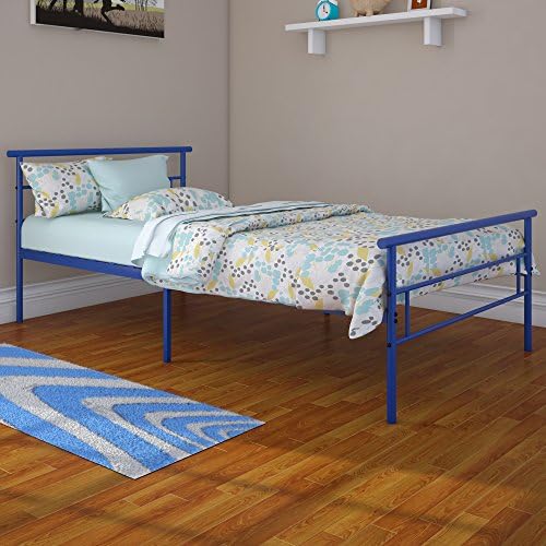 Rack Furniture Seattle Twin Metal Bed Frame - Great for Kids - Blue