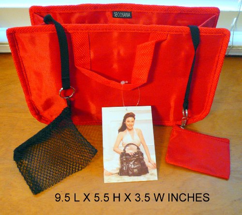$ 13.99 FREE SHIP USA NEW RED Hand BAG Organizer/purse/tote Insert Addon Organizer -A Must for All Bags. Switch Bags in Seconds!