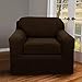 Maytex Pixel Ultra Soft Stretch 2 Piece Arm Furniture Cover, Chocolate Brown Chair Slipcover, Model:4300513