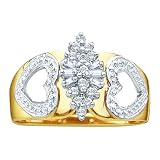10K Yellow Gold 0.15 ct. Round and Baguette Cut Diamond Cluster Ring 51pyuD9RY9L. SL160 10K Yellow Gold 0.15 ct. Round and Baguette Cut Diamond Cluster Ring