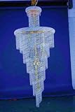 Swarovski Strass Authentic AB - Aurora Borealis with logo etched Crystal Chandelier # EL1800D30H72ab Size w30 x H 72