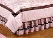 Pink and Brown French Toile and Polka Dot Queen Bed Skirt by JoJo Designs