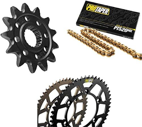 Unleashedmoto Pro Taper Performance Kit Gold Chain and Aluminum Sprocket Set Honda 04-14 CRF450R 13-50 Tooth