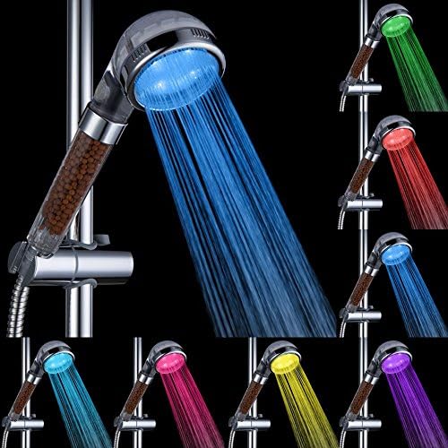 Negative Ions Anion LED Shower Heads,7 Colors LED Light Top Spray Shower Head
