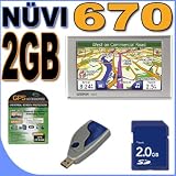 Garmin Nuvi 670 Portable GPS Vehicle Navigation System w/ 4.3 Wide LCD Touchscreen (0100054030) 2GB SD Secure Digital Memory Card BigVALUEInc Accessory Saver Bundle + MORE!