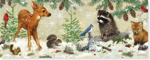 Winter Forest Friends Panoramic Boxed Holiday Cards (Christmas Cards, Holiday Cards, Greeting Cards)