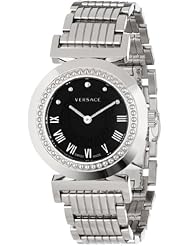 Versace Womens P5Q99D009 S099 Vanitas Stainless Steel Black Sunray Dial Watch
