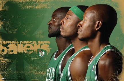 Boston Celtics Ballers (Kevin Garnett, Paul Pierce, Ray Allen) Sports Poster Print - 24