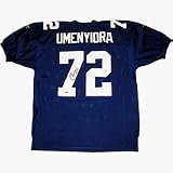 Osi Umenyiora New York Giants Autographed Replithentic NFL Football Jersey (Blue)
