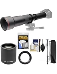 Photography: Vivitar 650-1300mm f/8-16 Telephoto Lens with 2x Teleconverter (=2600mm) + Monopod + Kit for Sony Alpha A55, A57, A58, A65, A77 II, A99 Camera - VIVITAR