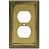 Brainerd 64400 Beaded Single Duplex Outlet Wall Plate / Switch Plate / Cover, Tumbled Antique Brass