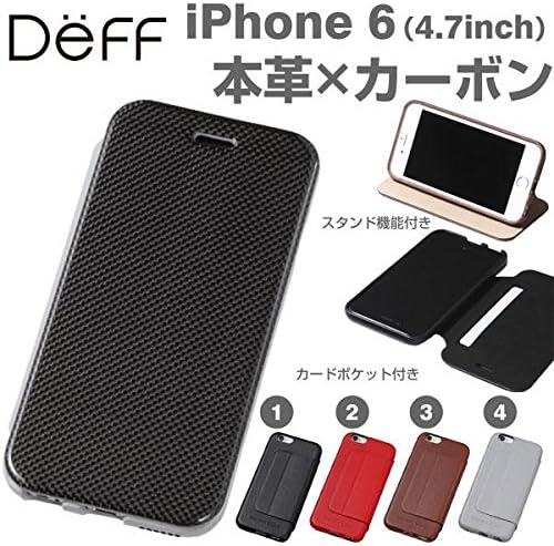 Deff Carbon Fiber Plus Genuine Leather Case for iPhone 6 (Black)