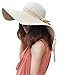 Women's Large Wide Brim Floppy Straw Hat Summer Beach Sun Hat w/ Bow Ribbon