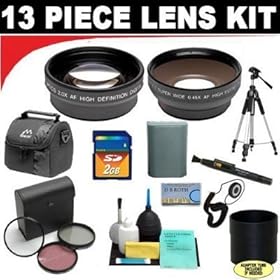 2x Digital Telephoto Professional Series Lens + 0.5x Digital Wide Angle Macro Professional Series Lens + 3 Piece Digital Camera Filter Kit + Lens Adapter Tube (If Needed) + SD 2GB Memory Card + Deluxe DB ROTH Super Savings Accessory Kit For The Samsung GX-20 GX-10 Digital SLR Cameras Which Have Any 