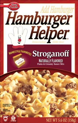 Betty Crocker Hamburger Helper Stroganoff (5 Serve), 5.6-Ounce Boxes (Pack of 12)