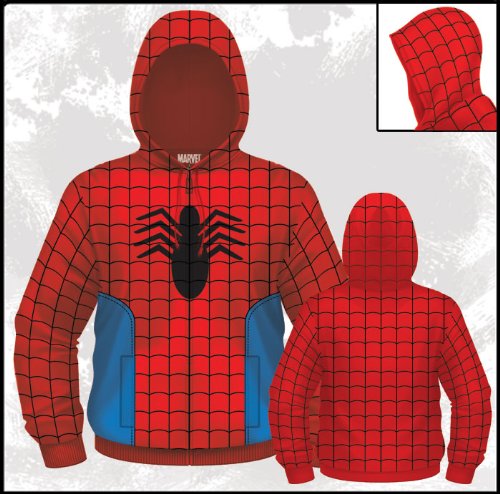 Spider-Man Spidey Suit Costume Men's Zip Hooded Sweatshirt