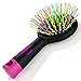 Detangling Brush with Mirror- No Tangle & Pain- Anti Static Soft Bristle- Massaging & Straightening Detangler- Rubberized Grip- Cool/ Cute Colors- Wet & Dry Detangle Comb- For All Hair Types