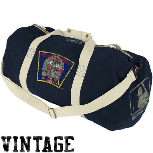 Mitchell & Ness Minnesota Twins Navy Blue Vintage Canvas Duffel Bag