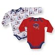 NFL Giants Infant Two Pack Long-Sleeve Solid and Print Bodysuits, 0-3 Months