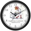 Old Mother Hubbard & Her Dog - from Mother Goose by Artist: Sylvia Long Wall Clock by WatchBuddy Timepieces (Slate Blue Frame)