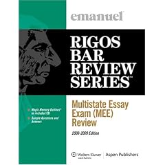 Multistate Essay Exam (MEE) Review, 2008-2009 Edition (Emanuel's Rigos Bar Review Series)