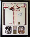 Stan Musial Autographed St. LouIs Cardinals Cooperstown Collection Jersey Including Two 8" x 10" Photograph and Jersey in a 36" x 44" Deluxe Frame Shadow Box