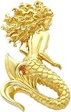 14K Yellow Gold Mermaid Slide Pendant Charm Jewelry